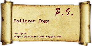 Politzer Inge névjegykártya